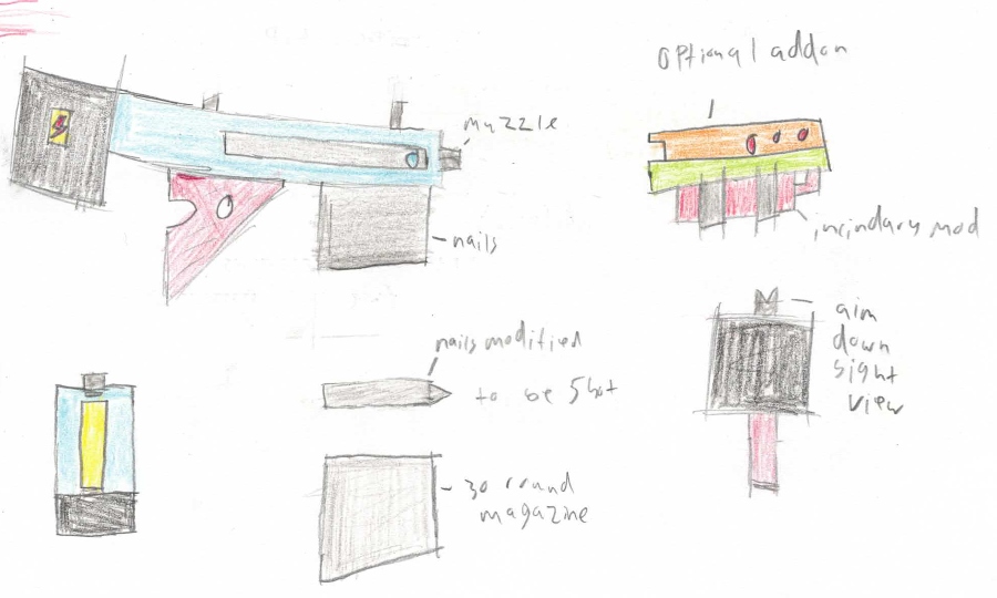 nail gun weapon concept